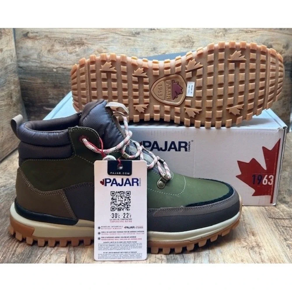 PAJAR Men's Fielding Waterproof Insulated Hiking Snow Boots Green NIB - 10-10.5